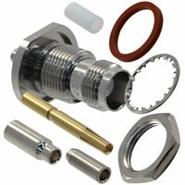 031-2318 Amphenol RF Crimp 50 Ohm Panel Mount, Bulkhead - Front Side Nut TNC