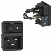 EC11.0001.201 Schurter 3 Positions Unfiltered - Commercial Receptacle, Male Blades - Module Switch On-Off