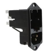 KE10.2100.151 Schurter Receptacle, Male Blades - Module Unfiltered - Commercial Quick Connect Bulk