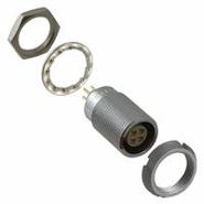 ECG.0B.304.CLN LEMO Gold 4 Positions Panel Mount, Through Hole Receptacle, Female Sockets