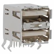 896-43-008-90-000000 Mill-Max USB - A, Stacked Through Hole, Right Angle, Horizontal Tray Receptacle