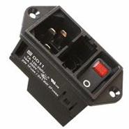 DD11.0123.1111 Schurter Receptacle, Male Blades - Module Unfiltered - Commercial Bulk Quick Connect - 0.189" (4.8mm)