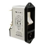 DF12.0586.5110.1 Schurter Quick Connect - 0.250" (6.3mm) Receptacle, Male Blades - Module Filtered (EMI, RFI) - Commercial DF12