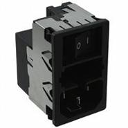 KMF1.1111.11 Schurter Receptacle, Male Blades - Module 3 Positions KMF Switch On-Off