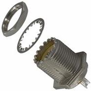 83-878-RFX Amphenol RF Panel Mount, Bulkhead - Front Side Nut UHF 300MHz Solder Cup