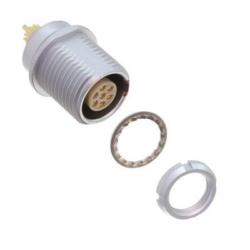 EEG.1B.307.CLL LEMO Receptacle, Female Sockets Bulk Shielded Panel Mount, Flange - Front Side Nut