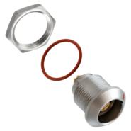EGG.0K.304.CLL LEMO G 4 Positions Panel Mount, Flange - Rear Side Nut Receptacle, Female Sockets