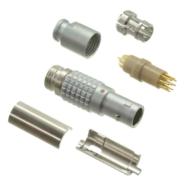 FGG.0B.309.CLAD52Z LEMO Free Hanging (In-Line) Shielded Gold Plug, Male Pins