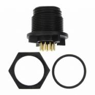 PX0413/12P/PC Bulgin Bulk Receptacle, Male Pins 12 Positions Panel Mount, Bulkhead; Through Hole