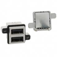 MUSB-C111-30 Amphenol USB - A, Stacked Bulk 8 Contacts USB Type A Connectors