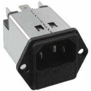 5200.1023.1 Schurter Receptacle, Male Blades - Module 3 Positions Quick Connect Filtered (EMI, RFI) - Commercial