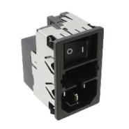 KMF1.1123.11 Schurter KMF Switch On-Off Receptacle, Male Blades - Module 3 Positions