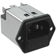 5200.0223.1 Schurter Receptacle, Male Blades - Module Quick Connect - 0.250" (6.3mm) Filtered (EMI, RFI) - Commercial 3 Positions