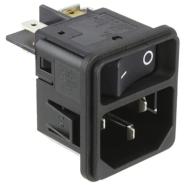 DC11.0001.303 Schurter Unfiltered - Commercial Switch On-Off Quick Connect Receptacle, Male Blades - Module