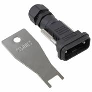 165X15119X Conec Unshielded Polybutylene Terephthalate, Glass Filled Dust Tight/Waterproof (IP67), Mating Screws M3 180°