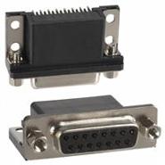 183-015-213R181 NorComp Receptacle, Female Sockets Ground Strap Mating Side, Female Screwlock (4-40) 2 Rows