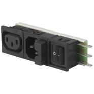 6432.0253.30 Schurter Bulk Receptacle, Female Sockets; Receptacle, Male Blades Unfiltered - Commercial Switch On-Off
